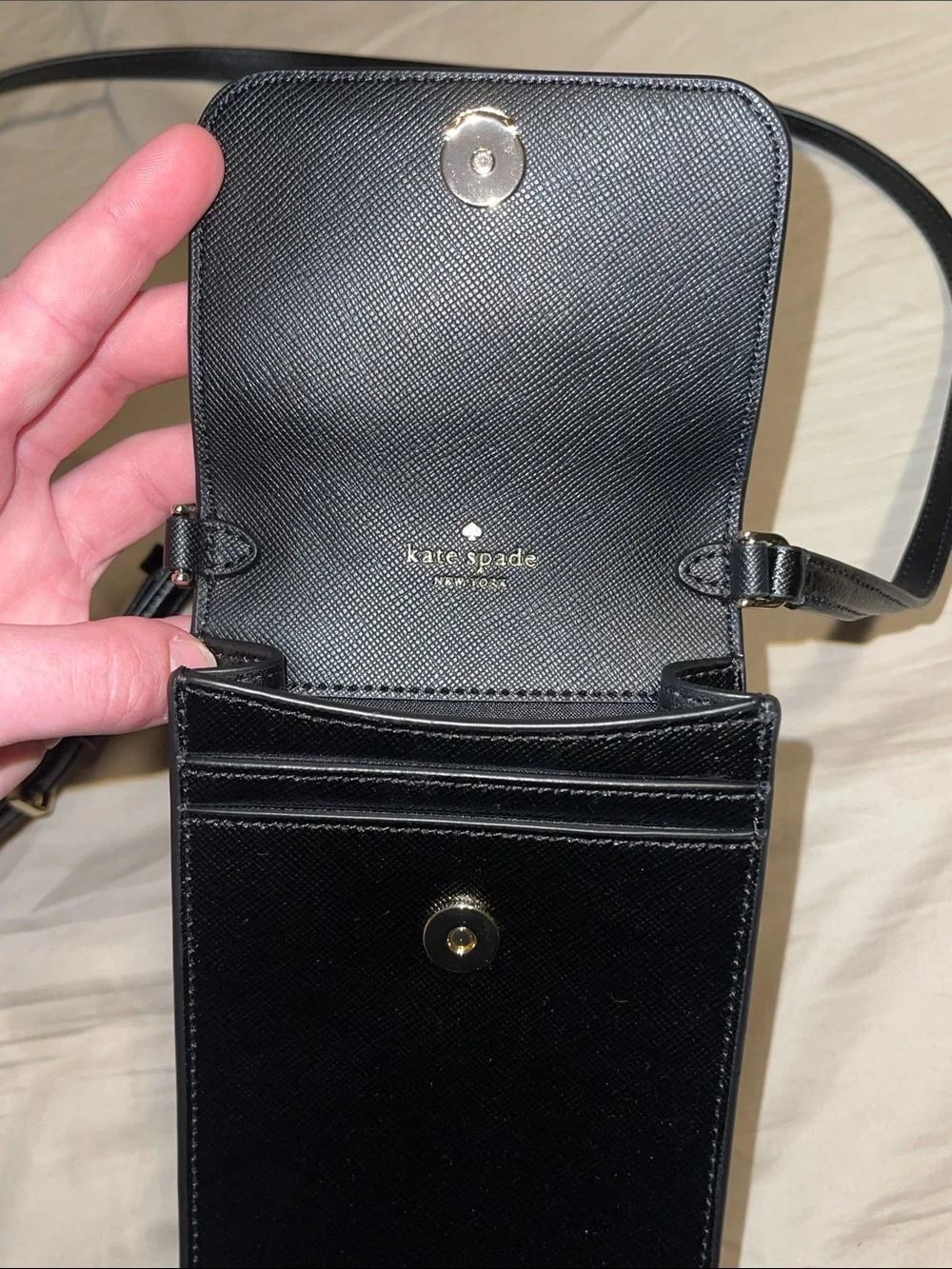 NWOT Kate Spade Madison Saffiano Leather Phone Crossbody Black KC592